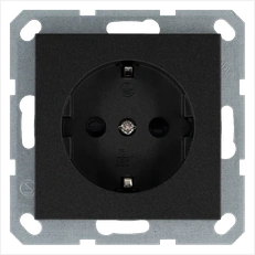 Изображение Розетка SCHUKO© с защитными шторками 16A 250V~ 2P+T, цвет Антрацит