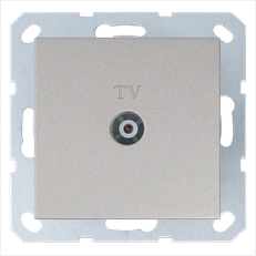 Изображение Розетка TV Φ9.5mm оконечная с накладкой, цвет шампань